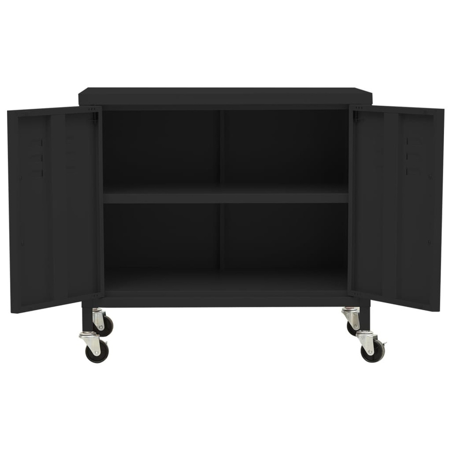 vidaXL Lagerschrank aus Stahl in Schwarz mit Regalböden, B/T/H: 60 x 35 x 56 cm - Bild 3