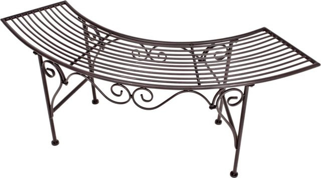 DELUKE Gartenbank ROLAND aus Eisen in Braun, wetterfeste Bogenbank für Garten und Terrasse, Breite: 130 cm - Bild 1