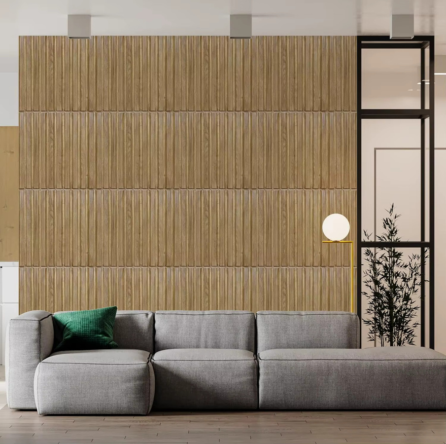 XBLOOM 10 Stück 3D-Wandpaneele in Holzoptik mit Diamant-Design, geometrische Wandaufkleber für Wohnzimmer und Badezimmer, Farben: Weiß und Braun, B/H: 30 x 30 cm - Bild 2