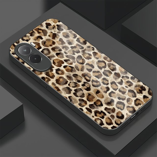 Luxus Handyhülle aus gehärtetem Glas mit Leopard Muster für Xiaomi Poco M7 Pro 5G M6 M5 M5S M4 Pro M3 in Multicolour - Bild 1
