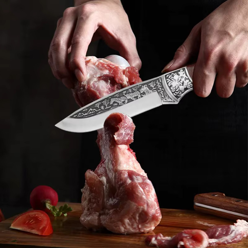 InLeung Ausbeinmesser mit Holzgriff in Braun für Fleisch, Gemüse, Obst und Fisch - Bild 4