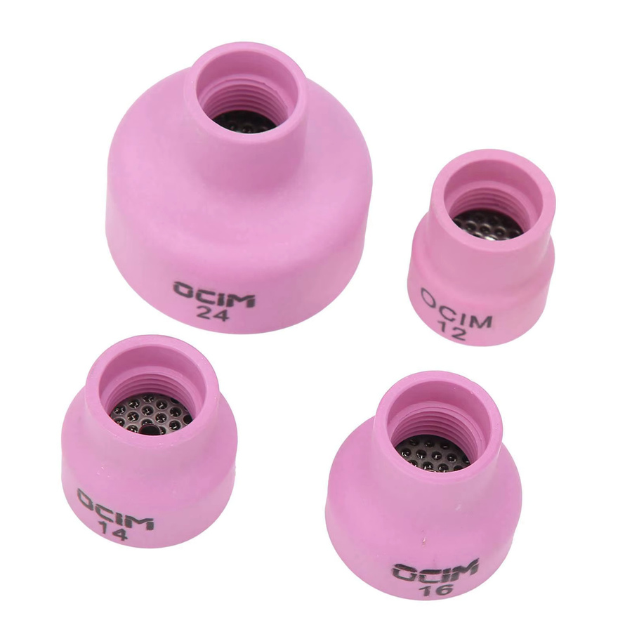 WALFRONT Keramik-Schweißbecher-Set mit Aluminiumoxid-Brenner und Gaslinsen für WP-17/18/26 in Pink - Bild 2