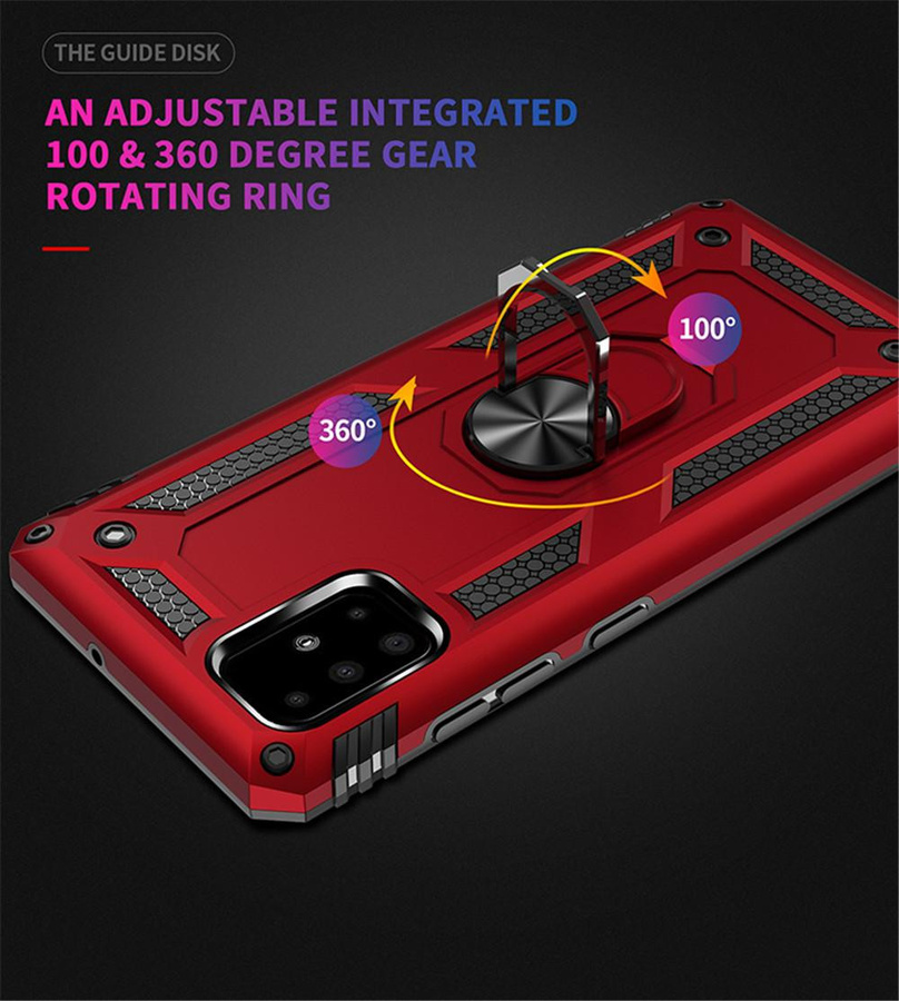 Stoßfeste Armor Handyhülle für Huawei P30 Pro, P30 Lite und P Smart mit magnetischem Ringständer in Rot - Bild 1