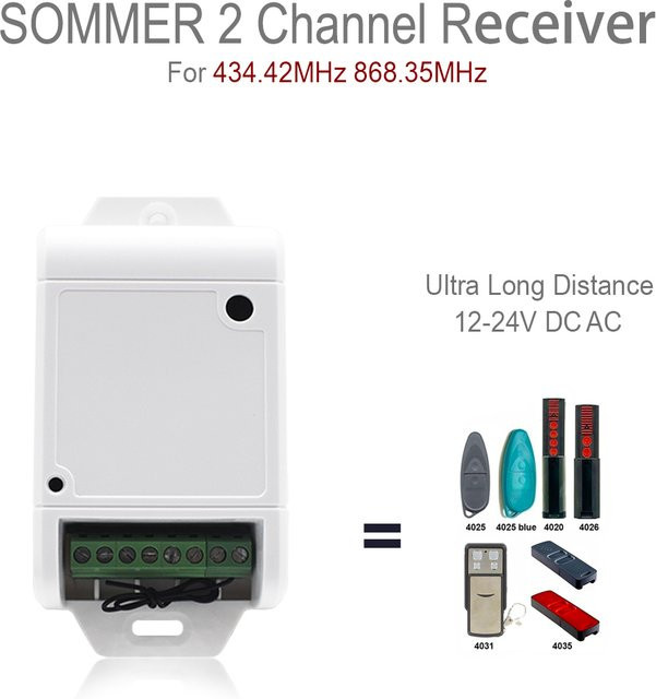 SOMMER Garagentor-Fernbedienungs-Empfänger SOMMER 4020 4026 TX03-868-2 Schaltmodul-Empfänger 868MHz 434.42MHz - Bild 1