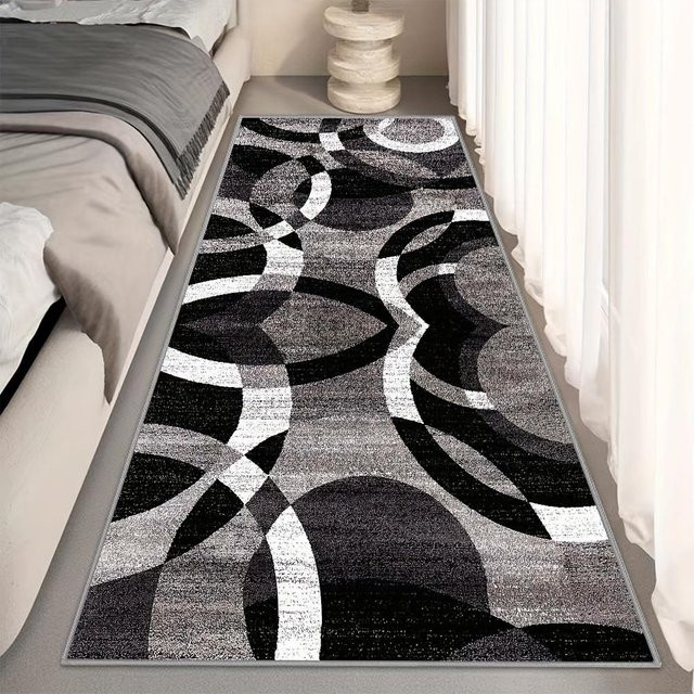VIKAMA Moderner Minimalistischer Teppich mit geometrischem Muster, Rutschfest und Waschbar, B/T: 60 x 180 cm, Mehrfarbig - Bild 1
