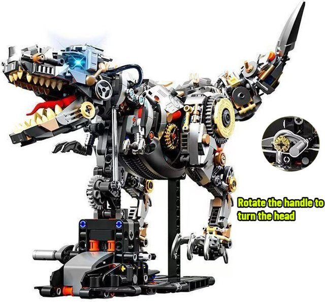 TIANMENG Mechanische Dinosaurier Mantis Wal Hai Pferd, Bausteine, Tier Welt Set, mit Licht - Bild 1