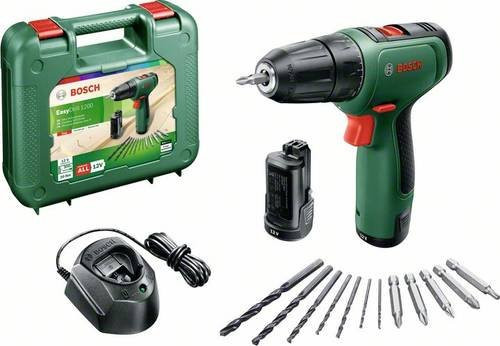 Bosch EasyDrill 1200 Akku-Bohrschrauber 12V in Grün/Schwarz/Rot mit 2 Akkus und Zubehör - Bild 1