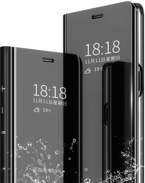 Xiaomi Redmi Note 10 Pro Smart Hülle mit gehärtetem Glas und Ständer in Schwarz - Bild 1
