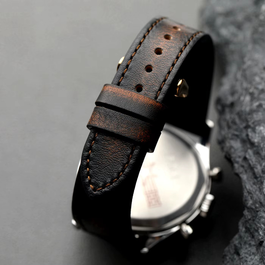 Raystray Uhrenarmband Leder, Vintage, gebürstete Farbe - Bild 2