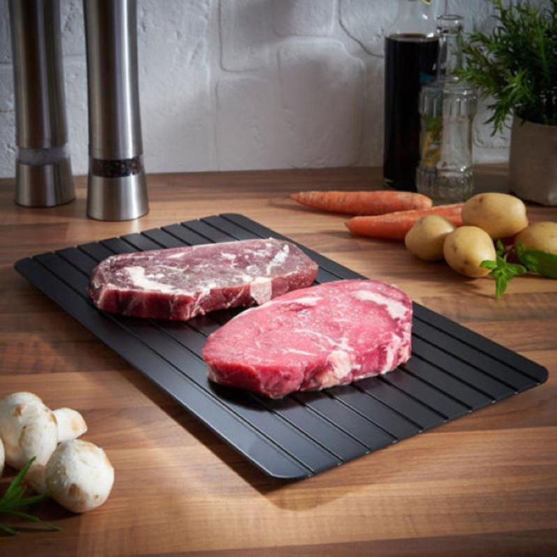 Igeteck Fast Tray Auftauplatte für gefrorenes Fleisch in Schwarz, rechteckig - Bild 7