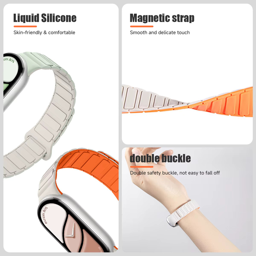 CAOWTAN Uhrenarmband Silikon, Magnetisch, Xiaomi Watch 10/9/8/Miband - Bild 3
