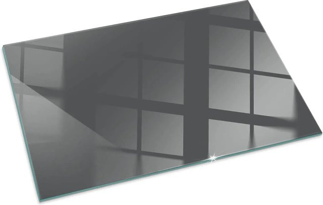 Tulup Glasplatte für Kaminöfen als Funkenschutzplatte, Grau, B: 100 cm, H: 70 cm - Bild 1
