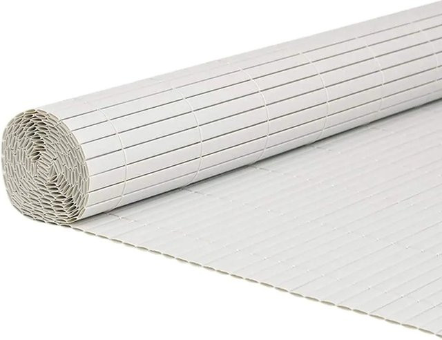 vidaXL Gartenzaun doppelseitig aus PVC in Weiß, Höhe: 180 cm, Länge: 5 m - Bild 1