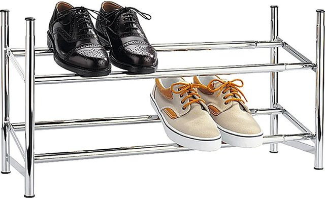 Wenko Schuhregal ausziehbar, silber, vernickelt, B/T/H: 62-115 x 23 x 35 cm - Bild 1
