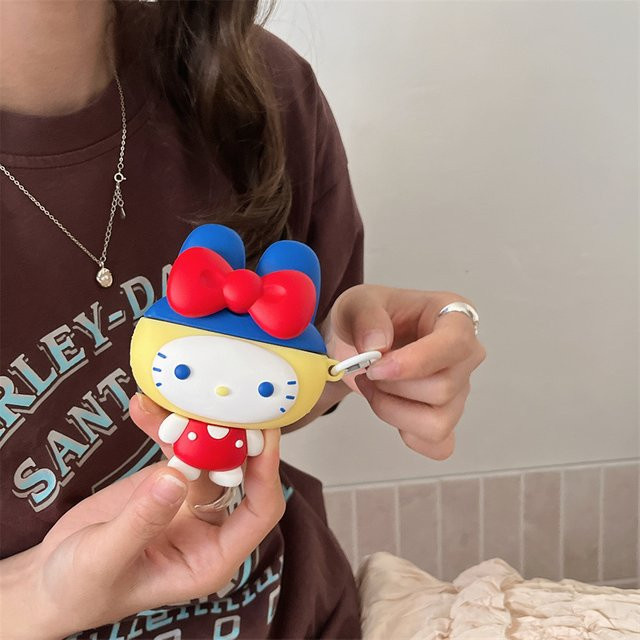Sanrio Silikonhülle für AirPods Pro 2, 4. Generation, 3, 2, 1 in Multicolour mit Lanyard - Bild 1