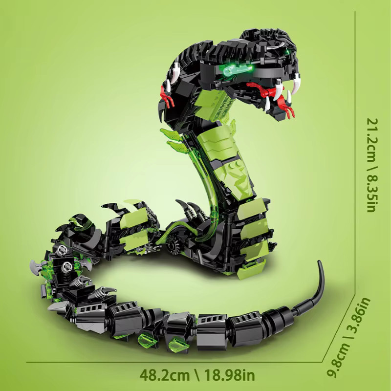Wishiot Mechanische Cobra DIY Bausteine Set mit 689 Teilen für kreative MOC-Modelle aus Kunststoff - Bild 3