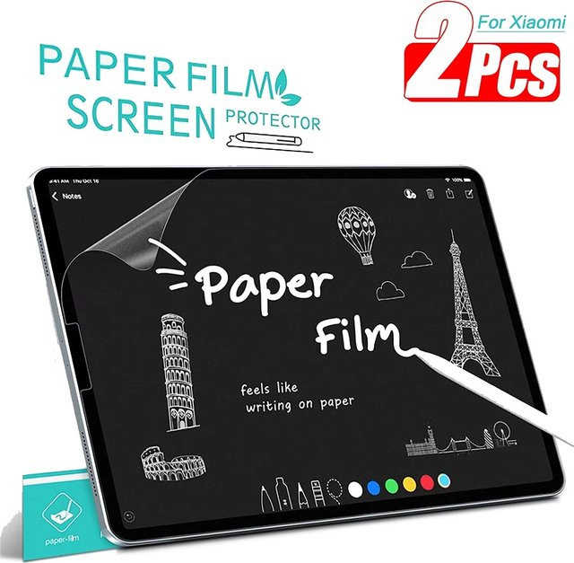 2 Stück Papierähnliche Displayschutzfolie Matt PET für Xiaomi Pad 5 6 7 8 6S Pro 11 12.4 und Redmi Pad 2 Pro 12.1 SE 8.7 in Transparent - Bild 1