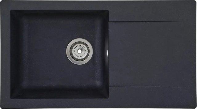 Respekta Einbauspüle Denver Mineralite Schwarz B/H/T: 78 x 17 x 43,5 cm - Bild 1