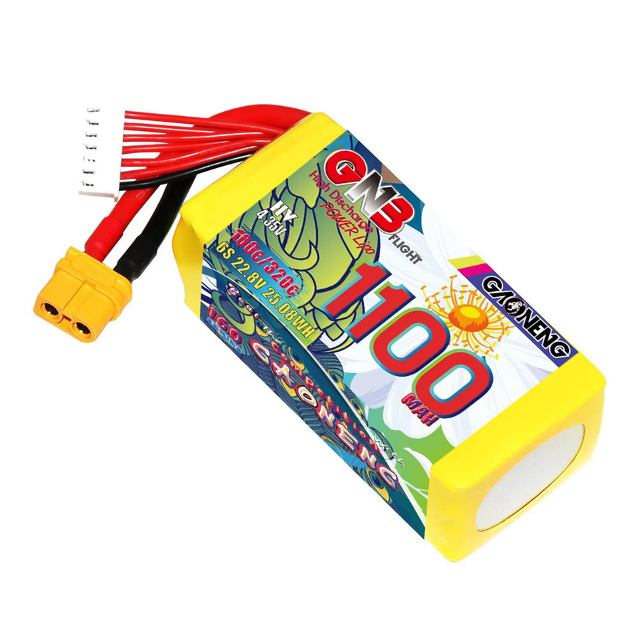 2 Stück GNB Li-Ion Akku Set für FPV Drohnen und RC-Modelle mit 1100mAh in Multicolor - Bild 2
