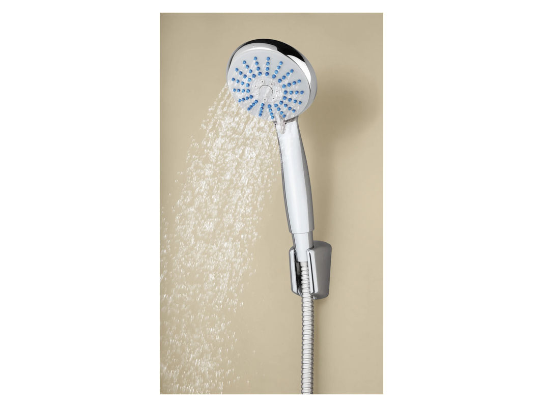 LIVARNO Handbrause in Chrom, rund, mit Regen- und Massagefunktion, anti-kalk und wassersparend - Bild 2