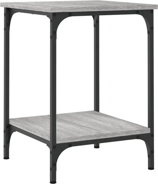 vidaXL Couchtisch Grau Sonoma aus Holzwerkstoff und Eisen, B/T/H: 40 x 40 x 55 cm - Bild 1
