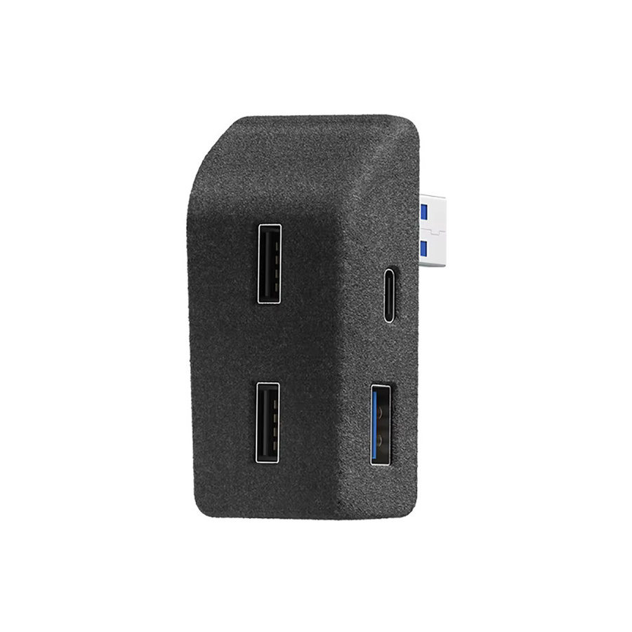 YZ Handschuhfach-Dockingstation für Tesla Model 3 und Model Y Highland in Schwarz mit 4 USB-C Anschlüssen und Beflockungsadapter - Bild 5