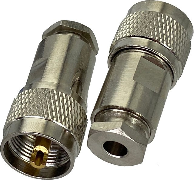 TTVXO PL-259 UHF-Klemmverbinder silberner HF-Koax-Stecker männlich für RG58 RG142 LMR195 RG400 Kabel - Bild 1