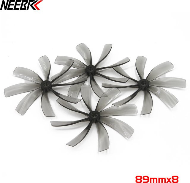NEEBRC 8-Blade Cinewhoop Propeller für FPV Racing Drohnen, 89mm, 5mm Welle, 8 Paare, Transparent - Bild 1