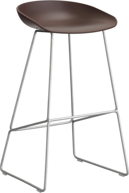 HAY About A Stool AAS 38 Hocker in Lila mit Metallgestell und Polypropylen-Sitzschale im industriellen Design - Bild 1