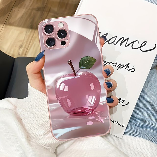 Fundas Schutzhülle aus weichem TPU mit gehärtetem Glas für iPhone in der Farbe Red Cherry - Bild 1