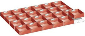 Lista Set Einsatzkästen Rot aus Kunststoff B/T/H: 91,8 x 61,2 x 7,5 cm - Bild 1