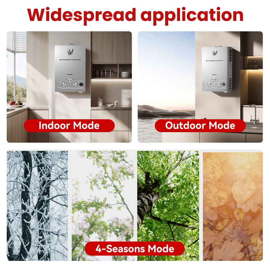 SIHAO LPG Flüssiggas-Warmwasserbereiter in Silber mit 8L Kapazität - Bild 5