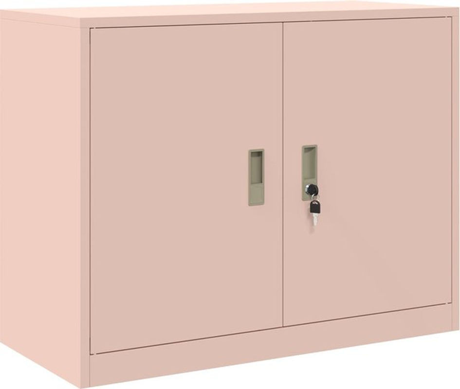 Aufbewahrungsschrank aus Stahl von vidaXL in Rosa, B/T/H: 90 x 40 x 70 cm - Bild 1