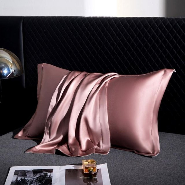 Chic Home Kissenbezüge aus 100% Maulbeerseide, 2er-Set, Pink, B/H: 48 x 74 cm - Bild 1