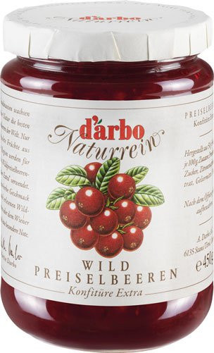Darbo Wildpreiselbeer-Konfitüre Extra Naturrein 450 g - Bild 1