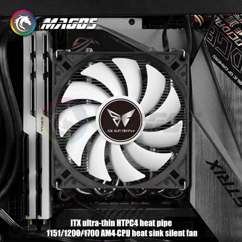 Flying Elephant CPU-Kühler Z39 in Schwarz für Mini-ITX-Gehäuse mit 4 Heatpipes und PWM-Lüfter zur Luftkühlung für AMD und Intel - Bild 3