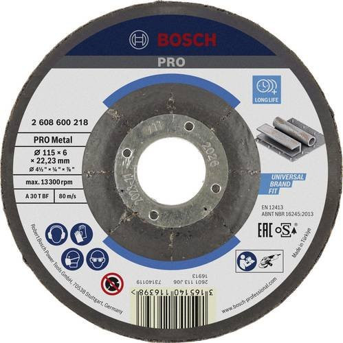 Bosch Schruppscheibe gekröpft Expert for Metal A 30 T BF in Grau, Durchmesser: 115 mm, Bohrung: 22,23 mm - Bild 1