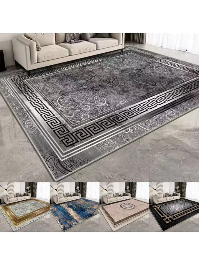 Luxus Teppich mit europäischem Druck in Grau, rutschfest und verschleißbeständig für Wohnzimmer und Schlafzimmer - Bild 4