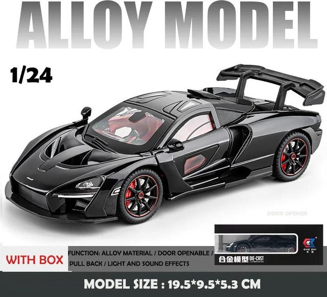 Linyi toy car Senna Supercar Modell, 1:24 Maßstab, mit Ton und Licht, ab 4 Jahren - Bild 1