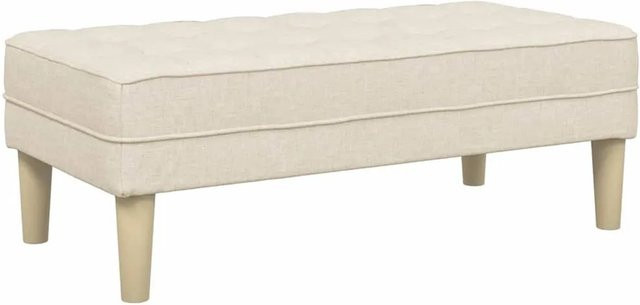 vidaXL Bank in Beige mit Leinenbezug, moderne Sitzbank für Wohnzimmer oder Flur, B/T/H: 113 x 57 x 39 cm - Bild 1