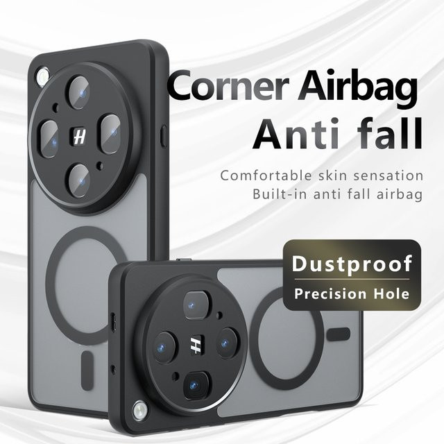 Magnetische Acryl-Matte Handyhülle für OPPO Find X9 Ultra, stoßfeste transparente Magsafe Schutzhülle mit hartem Bumper, Schwarz - Bild 1