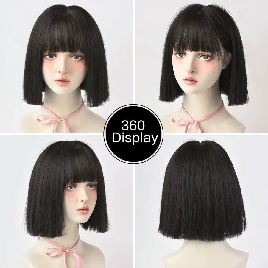 7JHH WIGS Perücke, Bob, schwarz, synthetisch, Damen - Bild 3