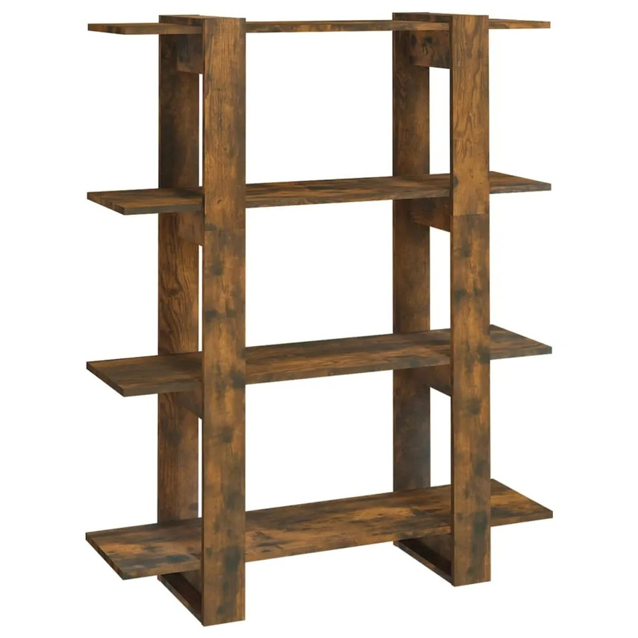 vidaXL Bücherregal und Raumteiler in Räuchereiche, B/T/H: 100 x 30 x 123,5 cm - Bild 2