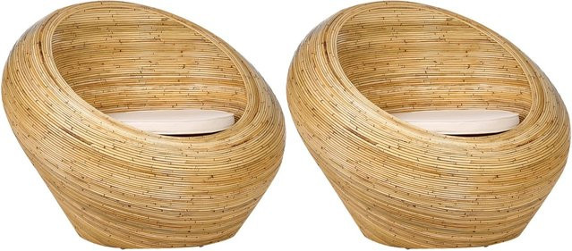 Beliani Sessel im Boho-Stil aus Rattan in Beige, B/T/H: 110 x 110 x 88 cm - Bild 1
