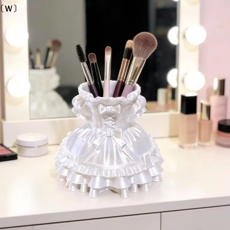 Niedrige Desktop-Aufbewahrungsbox im Lolita-Prinzessinnen-Stil als Stifthalter und Kosmetik-Organizer aus Kunststoff - Bild 2