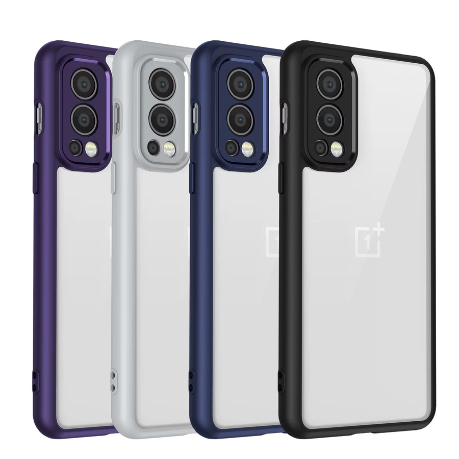 OnePlus Nord2 Schutzhülle aus Silikon mit matter Rückseite und Luftpolster-Technologie, transparent/blau, passend für DN2101 und DN2103 - Bild 3
