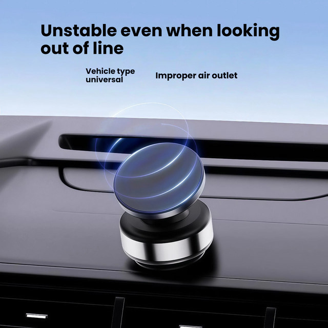 Auto-Magnethalterung aus Aluminiumlegierung mit Vakuum-Adsorption und 360 Grad Drehung in Silber für Smartphones und iPhone - Bild 1