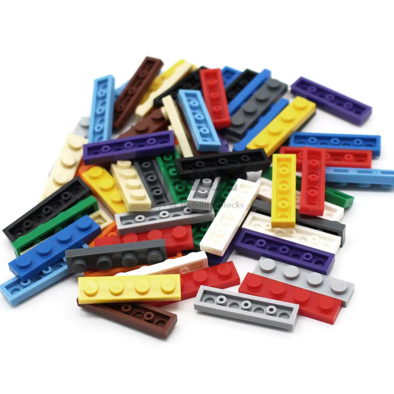 jile Moc-Fliesenplatte 1x4, Bausteine, 100-teiliges Set, Blau, Bunt / Mehrfarbig - Bild 2