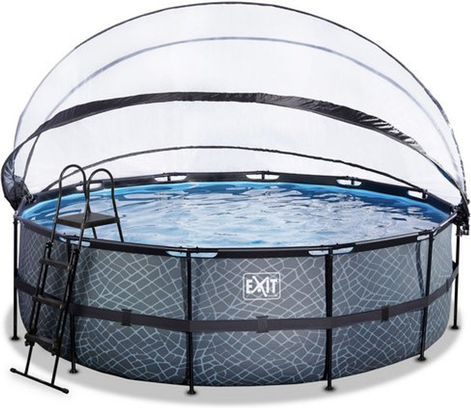 EXIT Frame Pool in Grau oder Blau mit Sandfilterpumpe und Abdeckung, Ø x H: 450 x 122 cm - Bild 2
