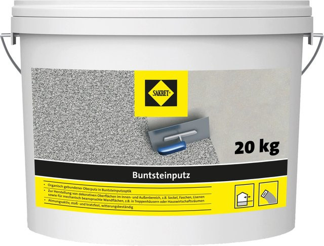 Sakret Buntsteinputz Mittel-Grau mit 2 mm Körnung, 20 kg - Bild 1